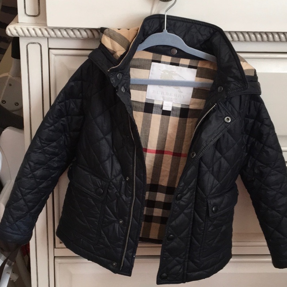 Toddler boy Burberry jacket with detachable hood